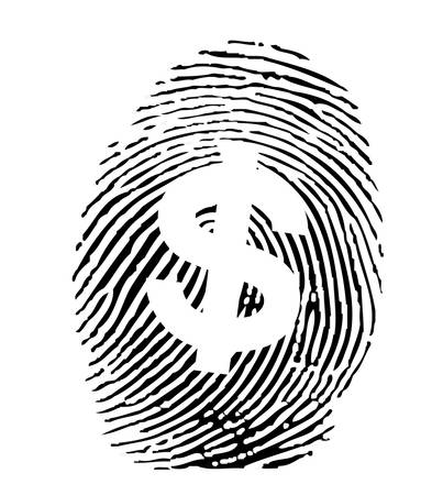 Fingerprint with a dollar signのイラスト素材
