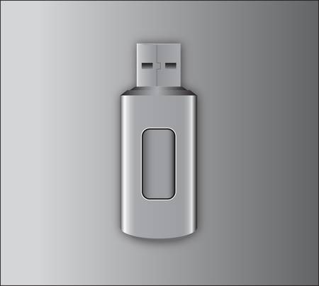 Silver pandrive-vector illustrationのイラスト素材