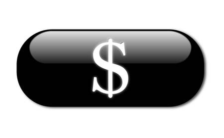 Black dollar button vectorのイラスト素材