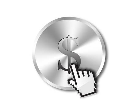 Dollar button and hand cursorのイラスト素材