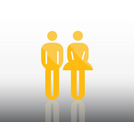 Orange male and female sign vectorのイラスト素材