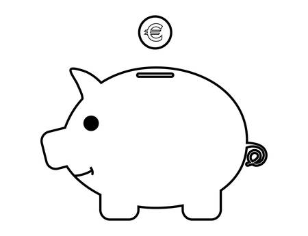 Piggy bank - Vector illustrationのイラスト素材
