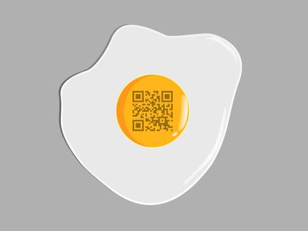 Egg with "Good morning" data in qr code のイラスト素材