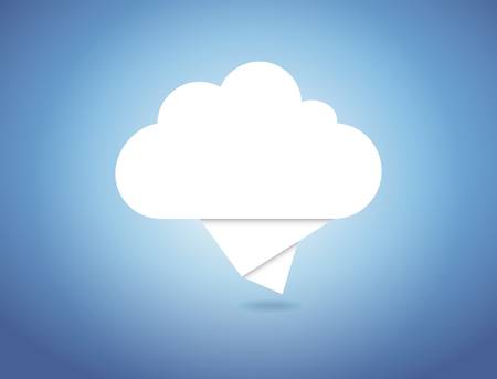 Vector concept origami computer cloudのイラスト素材