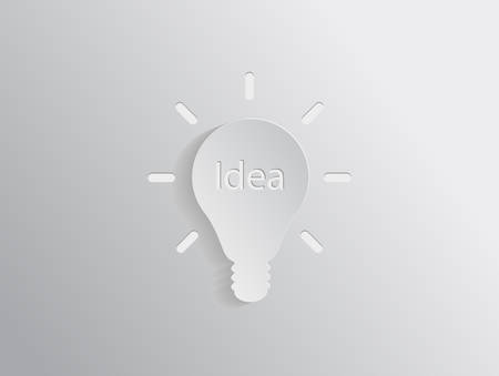 Bulb Idea paper cut designのイラスト素材