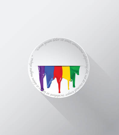 Painted paper circle banner with drop shadowsのイラスト素材
