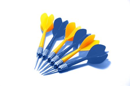 Darts on white backgroundの写真素材