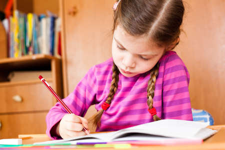 Preschooler child drawingの写真素材