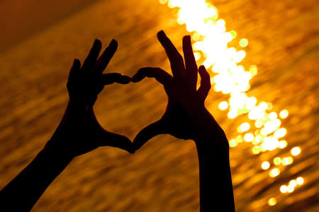 Heart shape silhouetteの写真素材