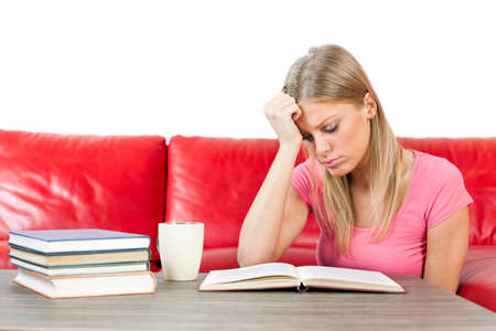 Student girl is tiredの写真素材