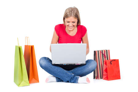 Woman searching for online shoppingの写真素材