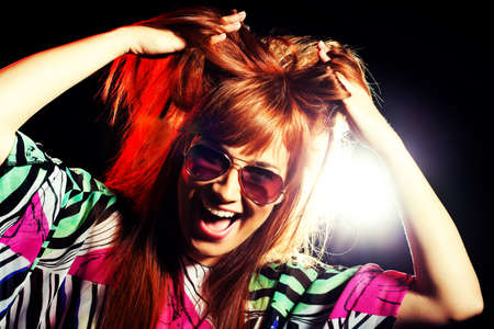 Party girl, intentionally toned.の写真素材