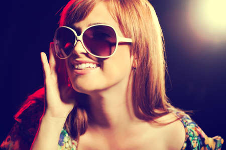 Party girl, intentionally toned.の写真素材