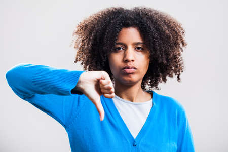 Portrait of angry womanの写真素材