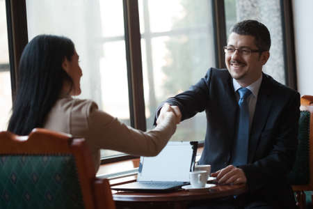 Business people reaching agreementの写真素材