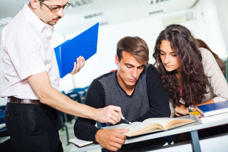 Students getting lecture from professor