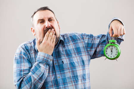 Portrait of tired manの写真素材