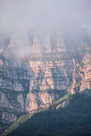 Mountain cliff, some grain visible at full size due to high iso setting in camera