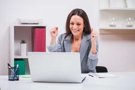 Young businesswoman is working in her office.の写真素材