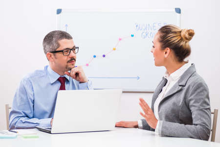 Young woman is having job interview.の写真素材