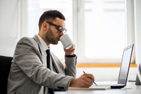 Young businessman is working in office.の写真素材
