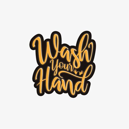 Wash your hand lettering graphic vector designのイラスト素材