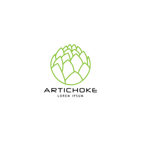 Artichoke vector logo illustration isolated on white backgroundのイラスト素材