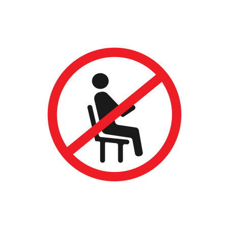 Don't sit,do not sit icon logo design vector templateのイラスト素材