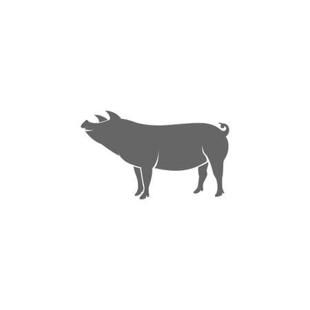 Pig animal icon logo silhouette vector design templateのイラスト素材
