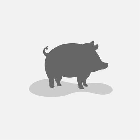 Pig animal icon logo silhouette vector design templateのイラスト素材