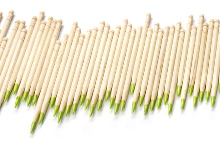Diagram made of toothpicks on white backgroundの写真素材