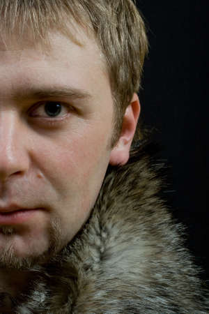 fashion men in furの写真素材