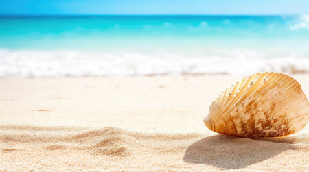summer sandy and wavy beach backgroundの素材