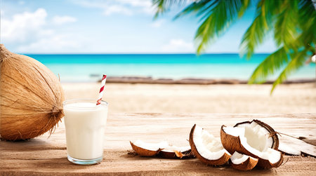 summer sandy and wavy beach backgroundの素材