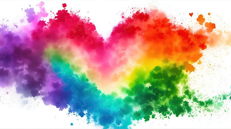 Colorful rainbow heart shape with splash, rainbow gradient Abstract background smoke wallpaperの素材