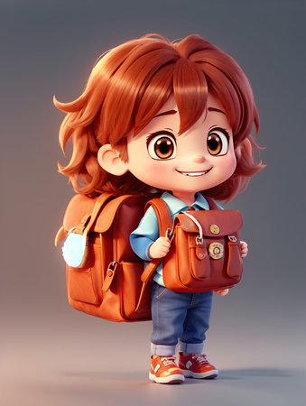 back to school. 3d cute model animation about kids going back to schoolの素材