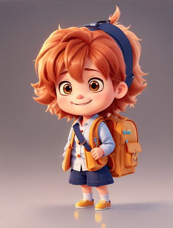 back to school. 3d cute model animation about kids going back to schoolの素材