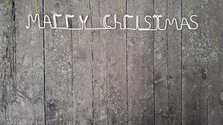 Merry Christmas in 2018. The inscription on wooden boardsの写真素材