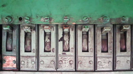 Old green switch panel. Old green switch panel.