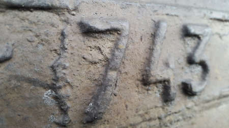 Metal number 743. Texture of rusty metal in the form of figures 743の写真素材