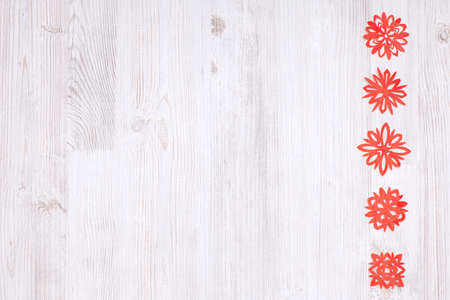 Top view set of Christmas red snowflakeの写真素材