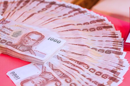 The bride price was being prepared for the wedding.の写真素材