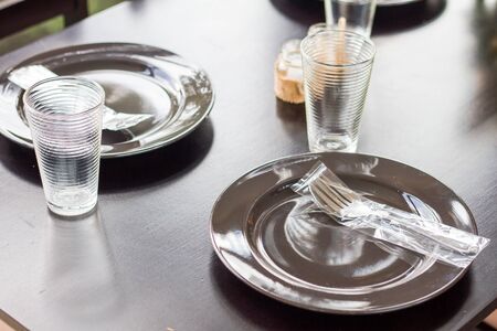 Arranging the table in advance For leading restaurants and classの写真素材