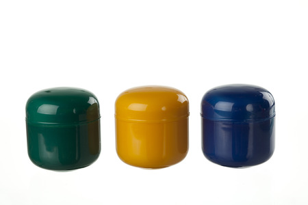 tree small plastic container for ointment isolatedの写真素材