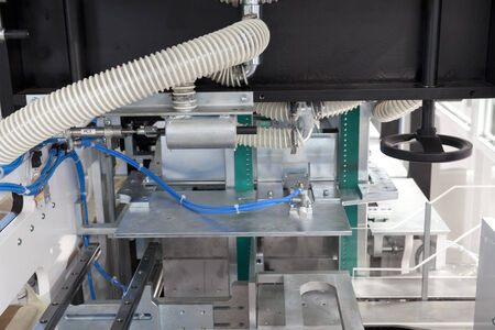 Detail of packaging machine for rolls