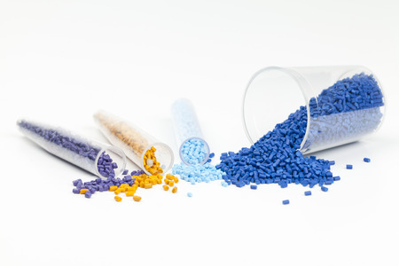 plastic granules close up for molding