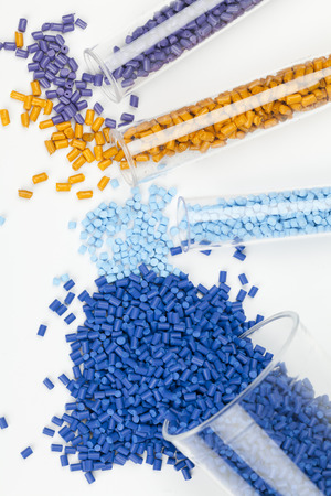 plastic granules close up for molding