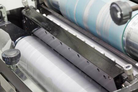 detail of roll printing machine