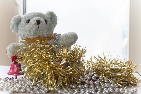 Christmas decoration, christmas ball backgroundの写真素材