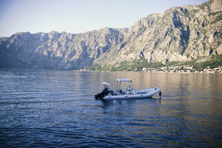 boat in marine on a sunny dayの写真素材